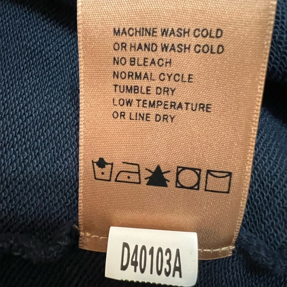 Driftwood Layla Navy Embroidered Peacock Floral Sweatshirt Dress. Size Large. - Picture 14 of 15